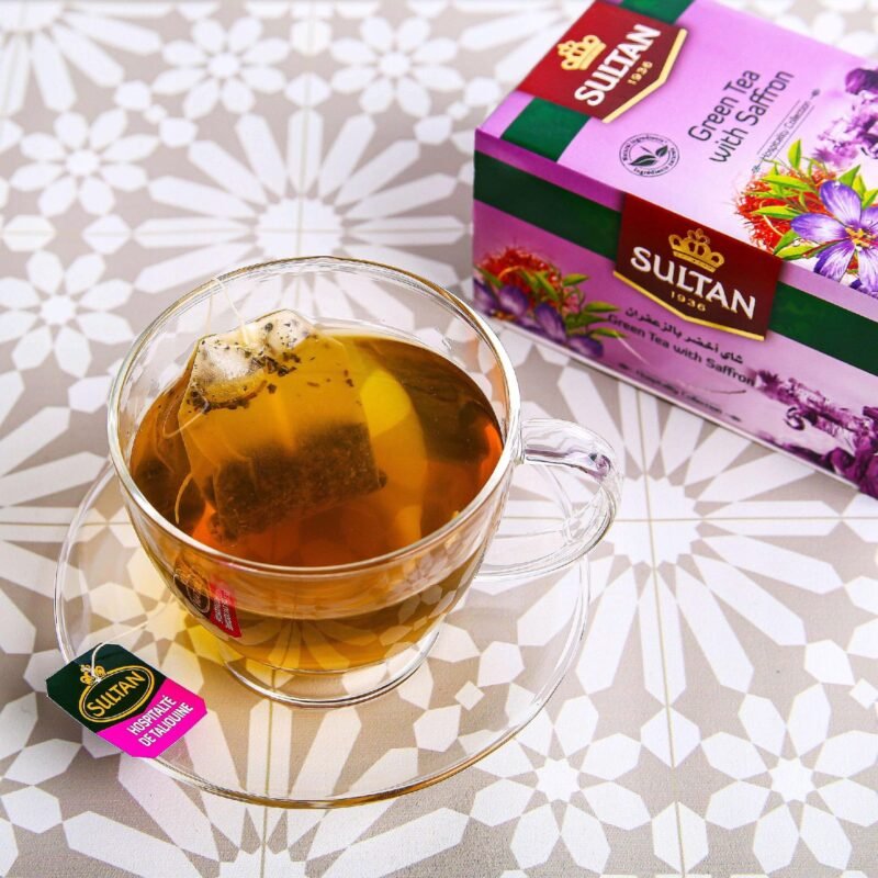 Green Tea with Saffron envelope 32g|Sultan - Image 2