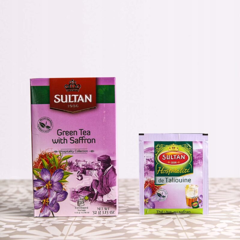 Green Tea with Saffron envelope 32g|Sultan - Image 3