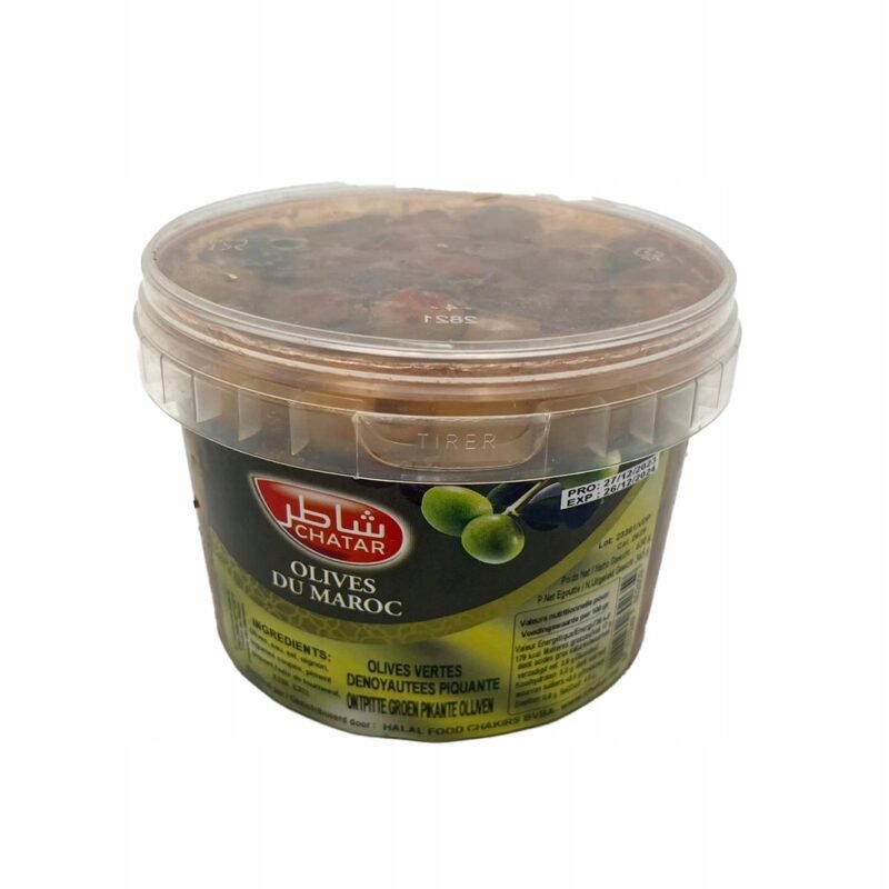 Moroccan spicy seedless green olives 550g - Image 2