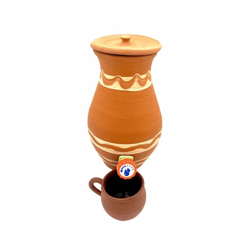 Handcrafted Moroccan Clay Water Jug - 3.5L - Image 3