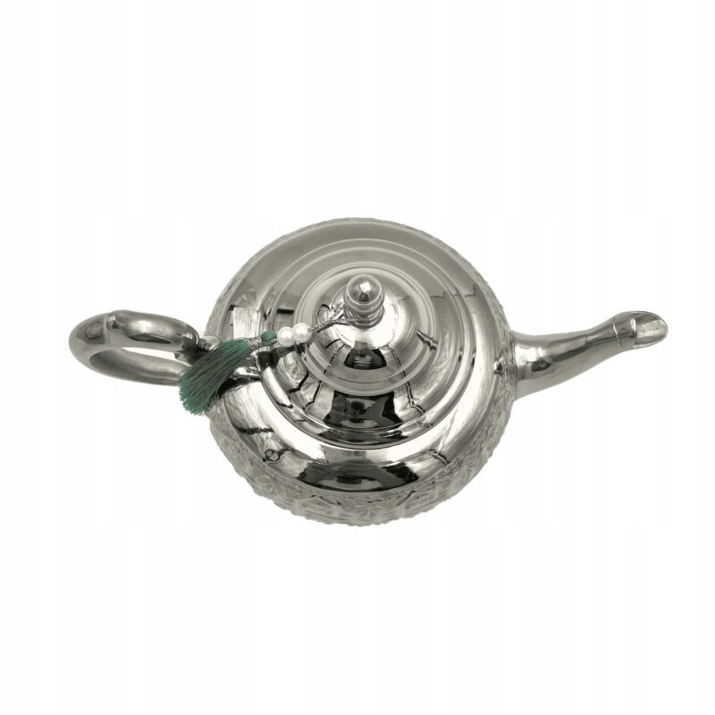 Moroccan Handmade Teapot Silver Brass - Image 2