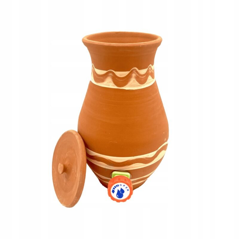 Handcrafted Moroccan Clay Water Jug - 3.5L