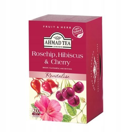 Herbata Ahmad Dzika róża, Hibiskus, Wiśnia 20 kopert 40g