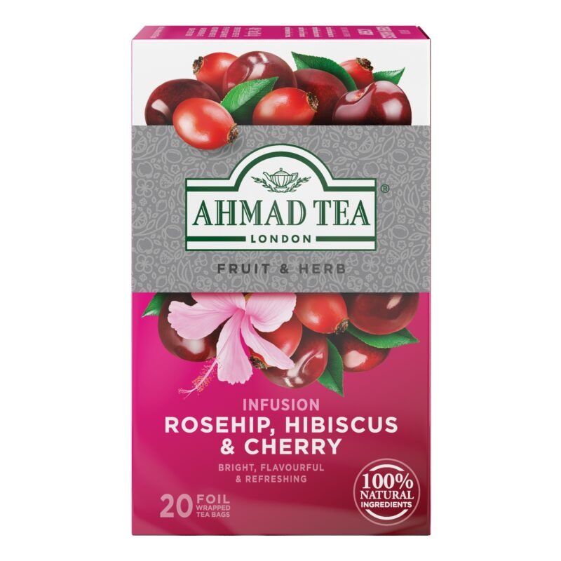 Ahmad tea Rosehip, Hibiscus, Cherry 20 envelopes 40g - Image 3