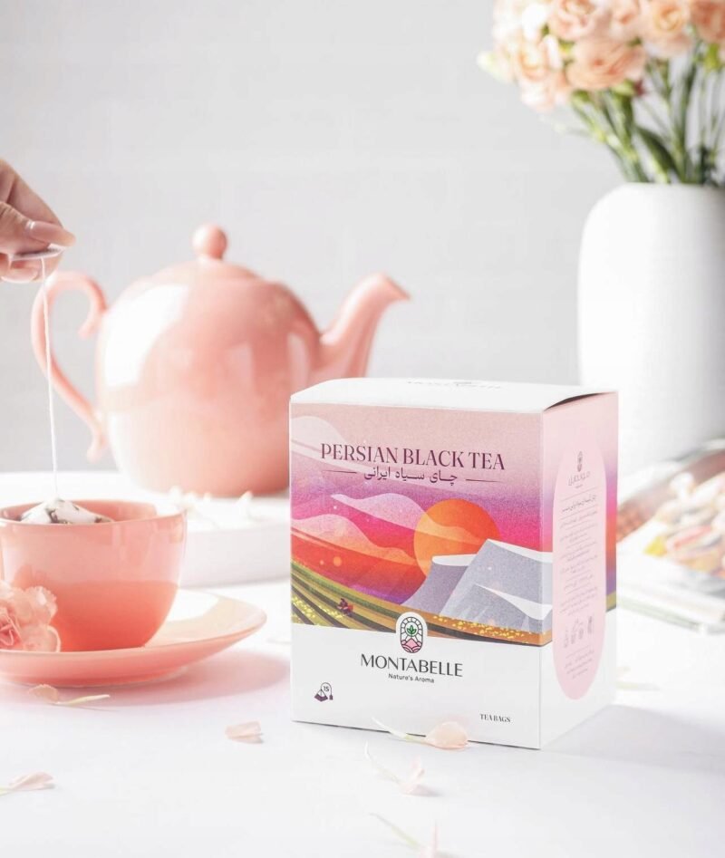 Persian Black leaf tea 30g- 15 Enveloped pyramid teabags MONTABELLE - Image 2