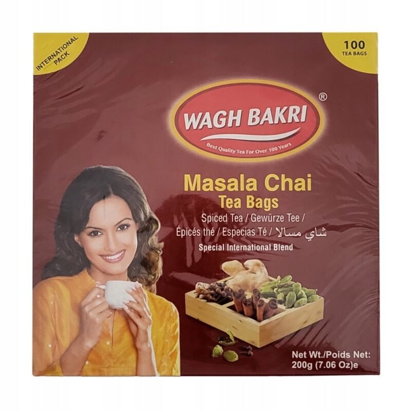 Ekspresowa herbata korzenna Masala Chai 100 torebek. WAGH BAKRI