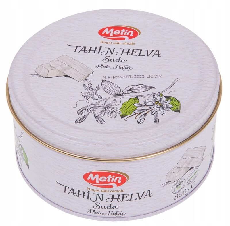 Metin Tahin Helva vanilla 800 g tureckiej chałwy Metalowe pudełko