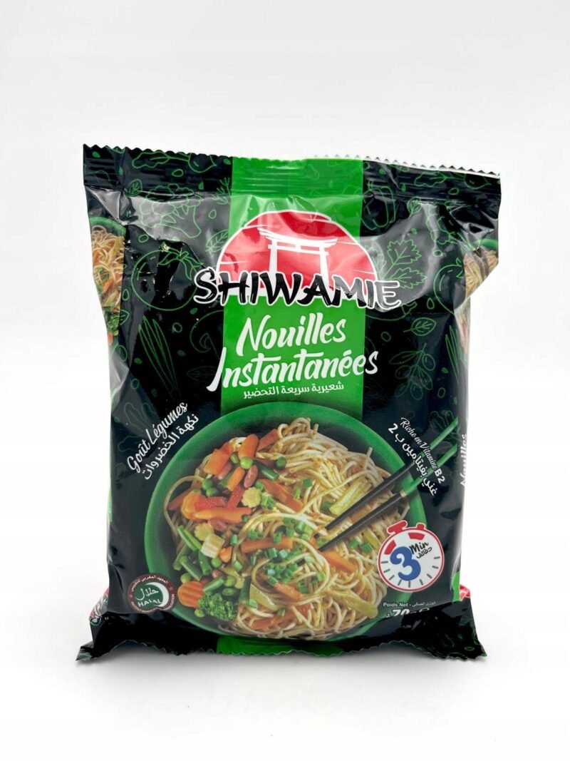 Błyskawiczna zupa makaronowa o smaku warzywnym 70g |Shiwamie