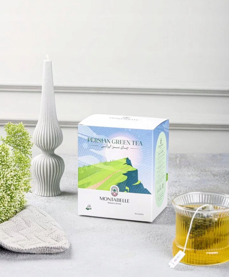 Persian Green leaf tea 30g- 15 Enveloped pyramid teabags MONTABELLE - Image 3