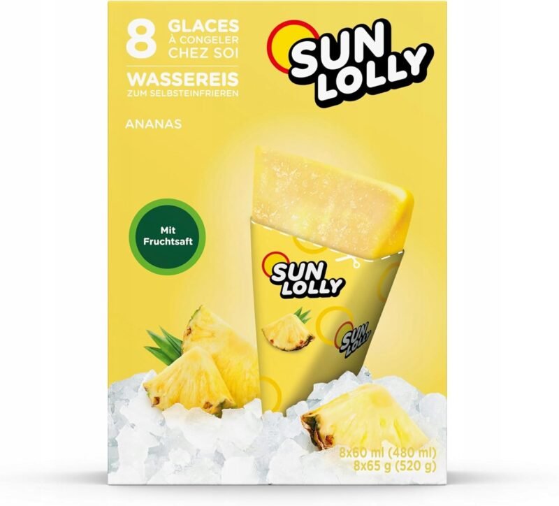 Ice cream for freezing Sun Lolly with pineapple flavor 8 pieces - Image 4