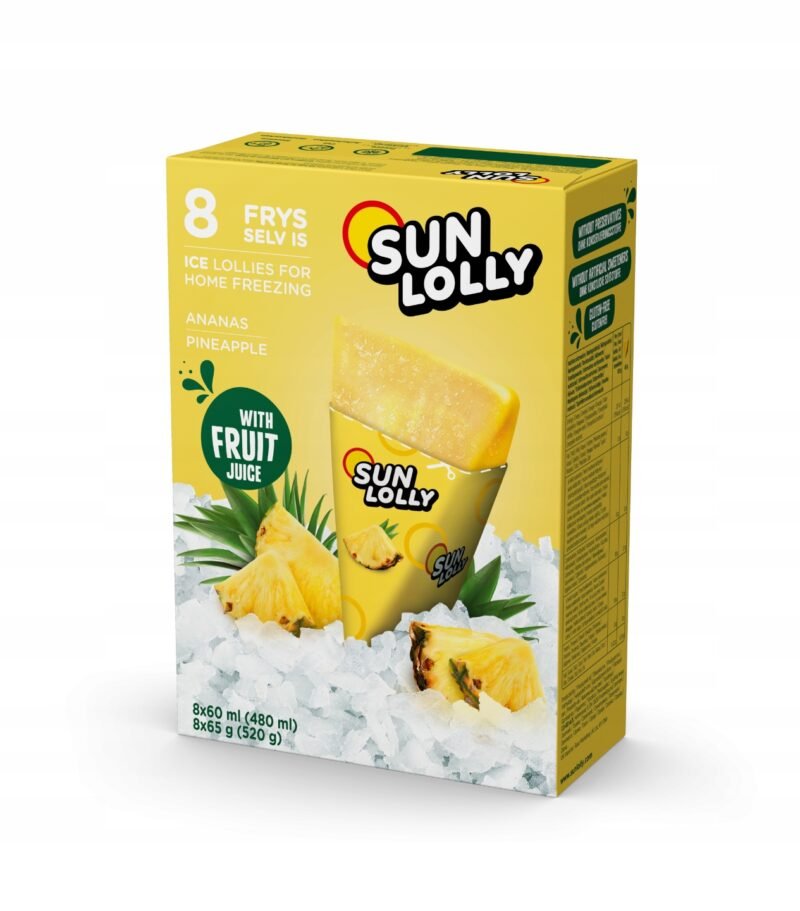 Ice cream for freezing Sun Lolly with pineapple flavor 8 pieces - Image 2