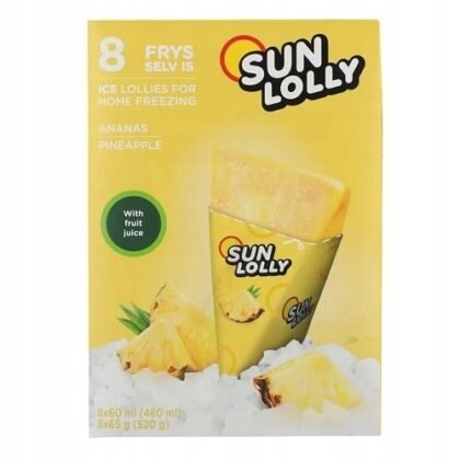 Lody do zamrażania Sun Lolly o smaku ananasowym 8 sztuk